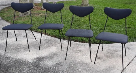 Rare Mid-Century Modern Salterini Set Of Four Neva-Rust Patio Or Dining Chairs Cover