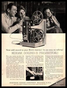 1962 Eastman Kodak Company Sound 8 film projecteur de film vintage publicité imprimée