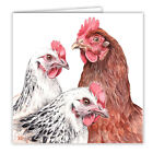 Hens greetings card chickens blank card poultry hen WaggyDogz art card farm life