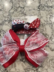NEW! Disney Parks Lace Ribbon Bow - Headband Infant Baby Girls NIP - Picture 1 of 5