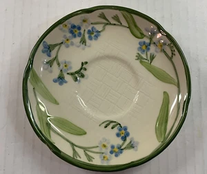 Franciscan Forget Me Not Pattern Saucer Only Plate Blue Flowers Green Trim 6” - Picture 1 of 7