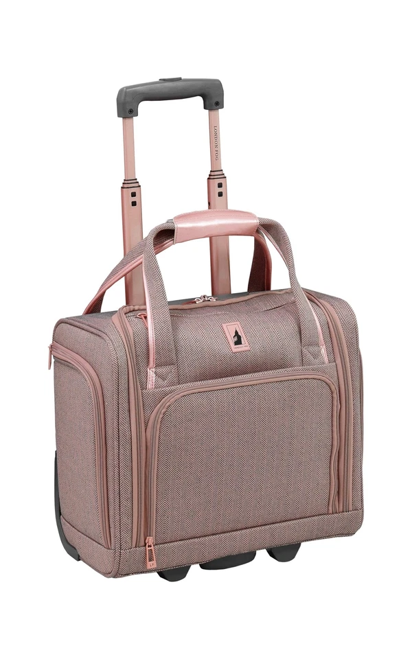 London Fog Newcastle 15-inch Underseater Rose Charcoal Herringbone Size Qyq8