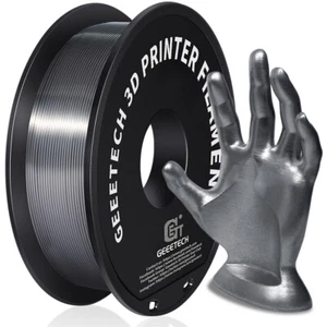 Geeetech 3D Filament Silk PLA 1.75mm 1KG/roll Silky Silver Shiny Consumables AU - Picture 1 of 6