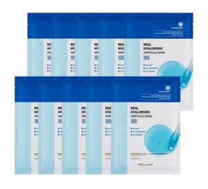 Wellage Real Hyaluronic Ampoule Mask 20ml x 10sheets Moisturizing K-Beauty - Picture 1 of 6