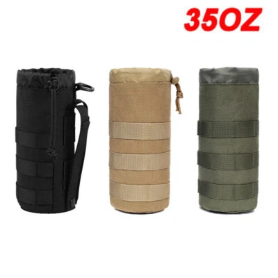 Outdoor Tactical Molle Water Bottle Bag Military Hiking Belt Holder Kettle Pouch - Image 1 of 4