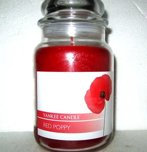 Yankee Candle Retired "RED POPPY" Floral ~ Large 22 oz. ~ WHITE LABEL~ RARE~ NEW - Picture 1 of 2