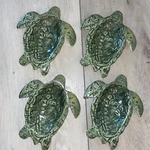 Green Sea Turtle Dish Set Of 4 Bowls Melamine 6" x 5" - Picture 1 of 4
