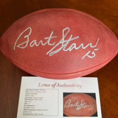 Bart Starr Signed Autographed The Duke Game Football Ball JSA LOA Packers Read - Image 1 of 4
