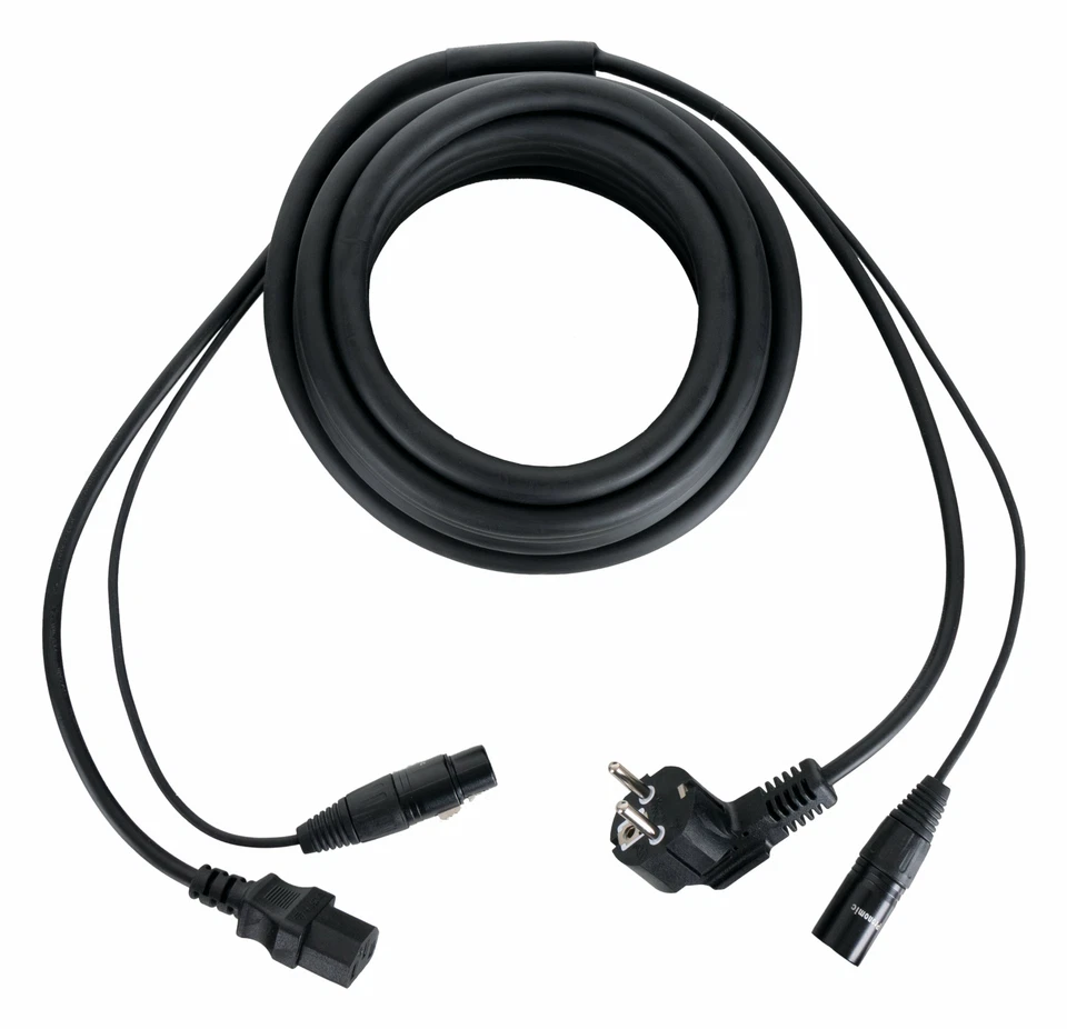 PRONOMIC Hybrid Kabel Kombi-Kabel Stromversorgung Signal Schutzkontakt Kaltgerät XLR 10 m
