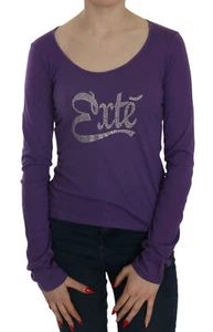 EXTE Bluse lila Kristall verziert Langarm Freizeit Oberteil IT44/US10/L $ 200 - Bild 1 von 8
