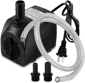 Submersible Water Pump 400 GPH with 5 Ft Tubing, 25W for Pond, Aquarium, Hydropo - Picture 1 of 12