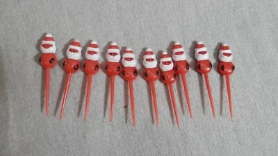 Juego de 10 selecciones de cupcakes vintage de Papá Noel rojo negro fiesta de Navidad Foto 1 de 2