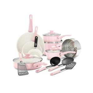 Bakeware Set Soft Grip Pink Health Durable for Gas & Electric Stoves 16 Piece - Picture 1 of 8