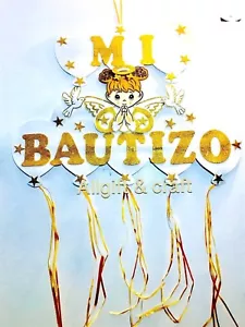 Baptism Decoration Banner Girl Mi Bautizo Wall Decoraciones De Bautizo - Picture 1 of 7