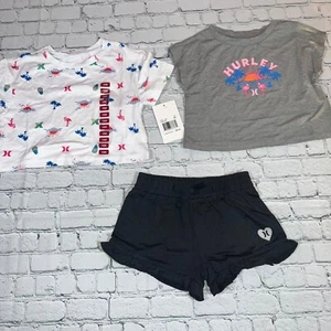 Hurley Baby Girl Shirt Shorts 3 Piece Set Summer Outfit 18M 18Month - Picture 1 of 2