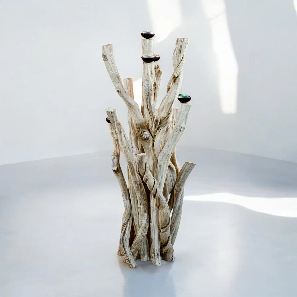 Lianen Holz Kerzenhalter Teelicht Halter Deko Kerzen Ständer rustikal natur groß - Bild 1 von 4