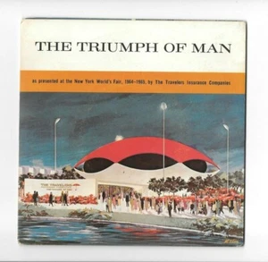Vintage Souvenir NY Worlds Fair 1964  TRAVELERS INSURANCE RECORD Triumph of Man - Picture 1 of 2