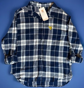 UG Apparel Shirt Womens Small Button Up WV West Virginia University Blue & White - Picture 1 of 12