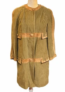 Abrigo de Pana Gamuza 12 Castañuelas de Banff Renacimiento Eduardiano Años 70 De Colección *LEER - Imagen 1 de 19