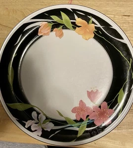 Sangostone MEMORIES #3665 - 10.5" Dinner Plate Floral Replacement Black Korea - Picture 1 of 3