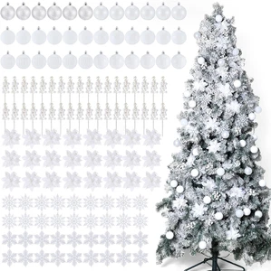 Juego de 132 piezas de adornos para árboles de Navidad flores de pascua brillantes 2,36 pulgadas Cristo - Imagen 1 de 7