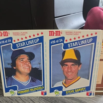 1987 M&M 2 Card Panel Fernando Valenzuela Steve Garvey Dodgers Padres - Image 1 of 3