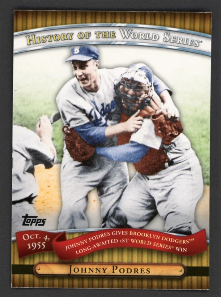 2010 Topps #HWS11 Johnny Podres Historia de la Serie Mundial - Brooklyn Dodgers Foto 1 de 1