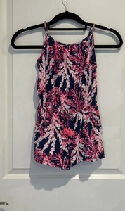 Lilly Pulitzer Pink Blue White Child Size Large 8-10 Girl's Romper - Picture 1 of 4