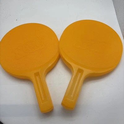 1982 Lot of 2 Replacement Nerf Table Tennis/Ping Pong Paddles Orange Plastic - Image 1 of 4