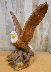 Vintage Chalkware statue BALD EAGLE LARGE MCM detailed Design RARE OLD ESTATE - Picture 1 of 10