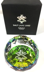 Fermacarte in cristallo olimpico Salt Lake 2002 con scatola 1 libbra SWAROVSKI ? PEZZO COOL - Foto 1 di 11