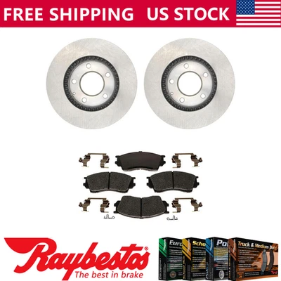 Front Kit Brake Rotors + Ceramic Pads & Hardware For 1995-2000 Mazda Millenia - Image 1 of 4
