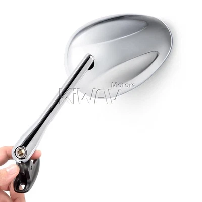 Carenado espejos retrovisores cromo ovalado ELLIPSE mate base negra se adapta a Yamaha FJR FZS Foto 1 de 4