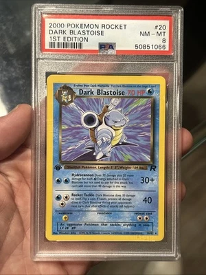 2000 Dark Blastoise 1st Edition Non Holo Team Rocket 20/82 PSA 8 - Image 1 of 2