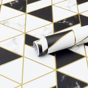 Fession Geometric Peel & Stick Wallpaper - Black & White, Self-Adhesive, Mode... - Picture 1 of 9