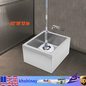 18x19In 304 Stainless Steel Commercial Kitchen Sink Utility Sink Single Bowl - Picture 1 of 15