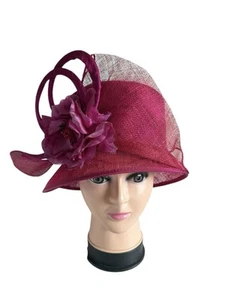 Headways by Albert Vintage Damenhut für formelle Anlässe Fuchsia Rosa Seide - Bild 1 von 12