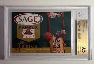 Lebron James XRC Sage Pangos 2002 #1 graduado BGS 9,5 gema como nuevo todos los 9,5 suscriptores Foto 1 de 3