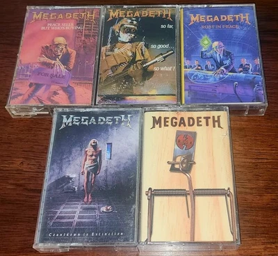 Megadeth - 5 Cassettes: Peace Sells/so far, so good/Rust in Peace/Countdown/Risk - Image 1 of 4
