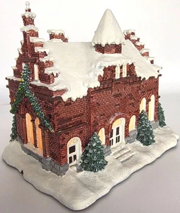 Hawthorne Town Hall Norman Rockwell Christmas Village No. 2001 A13367 con luz - Imagen 1 de 11