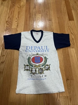 Vintage 80s 90s DePaul Chicago Blue Demons Shirt Single Stitch Sz S/M G-Tees - Image 1 of 4