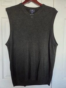 Dockers Men's Sweater Vest Size XL V-Neck Olive Green Sleeveless Knit Diamond - Picture 1 of 8