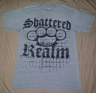 VTG 2001 SHATTERED REALM T SHIRT SMALL DOUBLE SIDED HARDCORE PUNK BAND FSU Y2K - Image 1 of 4