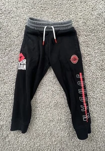 Vintage Nike Air Jordan Joggers Black Gray Red Kids Sz XS Jumpman Sweatpants - Picture 1 of 13