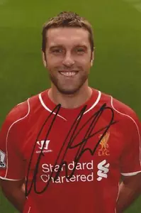 LIVERPOOL: RICKIE LAMBERT SIGNED 6x4 2014/2015 PORTRAIT PHOTO+COA - Picture 1 of 1