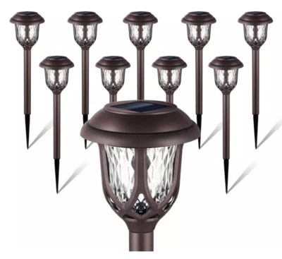EXCMARK 10 Pack Solar Lights Outdoor Decorative Solar Pathway Lights(M437) - Image 1 of 4