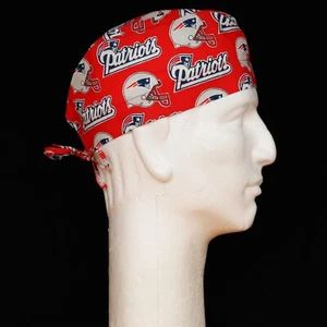 NFL Rae New England Patriots logo & Helmet Theme on Red Scrub Hat - Picture 1 of 1