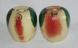 Vintage Hull Blushing Apple Pottery Salt & Pepper Shakers 3 1/2" tall - Picture 1 of 6