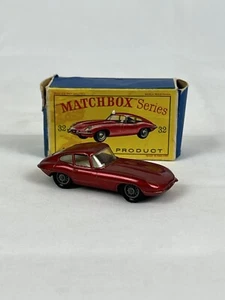 Matchbox Moko Lesney Cars, Regular Wheels, 32b Jaguar E Type With Box - Picture 1 of 10