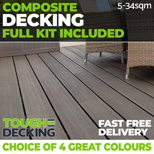 Composite Decking Complete Kit - Clips Included - Free & Quick Delivery - Picture 1 of 59